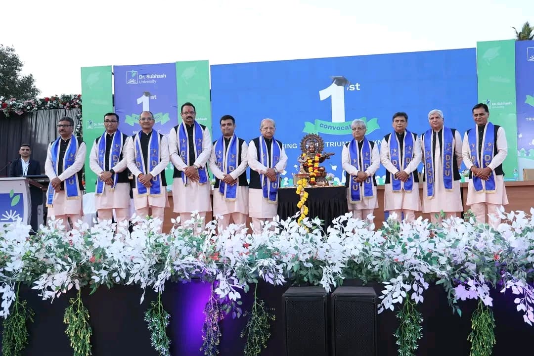 Dr. Subhash University, 1st Convocation Ceremony, best private university in Gujarat, university convocation, graduation ceremony, DSU convocation 2025, academic excellence, student success, Gujarat university convocation, higher education in Gujarat, university graduates, alumni achievements, career opportunities, industry exposure, research and innovation, top university in Gujarat, educational excellence, convocation highlights, faculty and infrastructure, student leadership, future opportunities