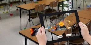 AR in education, VR in education, augmented reality learning, virtual reality learning, immersive learning, interactive education, future of education, best private university in Gujarat, digital classrooms, AR/VR simulations, personalized learning, remote learning, virtual classrooms, AI in education, VR field trips, hands-on training, education technology, higher education innovation, AR/VR labs, student engagement
