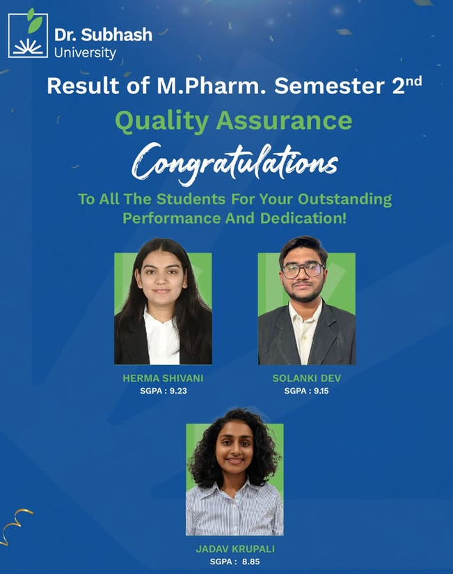 Quality Meets Dedication: M.Pharm. QA Academic Triumph 1 mpharm placment
