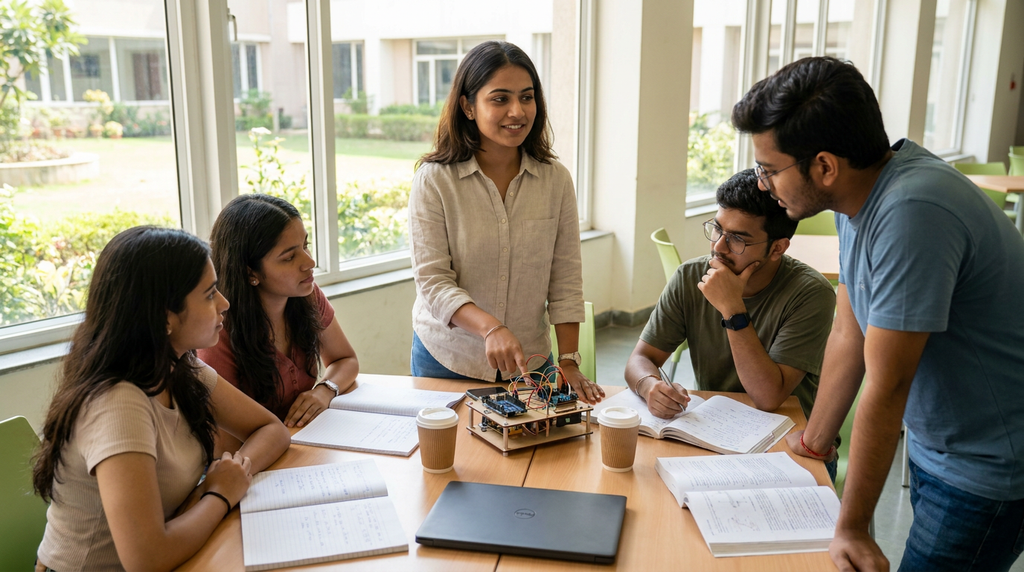 indian university students applying knowledge in real life