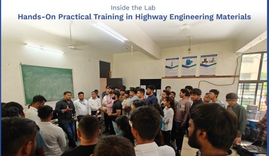 highway engineering materials, civil engineering training Gujarat, road construction materials, practical training for civil engineers, aggregate impact test, bitumen testing, Los Angeles abrasion test, sustainable road materials, B.Tech Civil Engineering Junagadh, civil engineering colleges in Gujarat, Dr. Subhash University, best private university in Gujarat, real-world engineering education, highway material testing, engineering lab training, construction material properties, civil engineering curriculum India, hands-on engineering sessions, engineering with sustainability, industry-relevant civil education